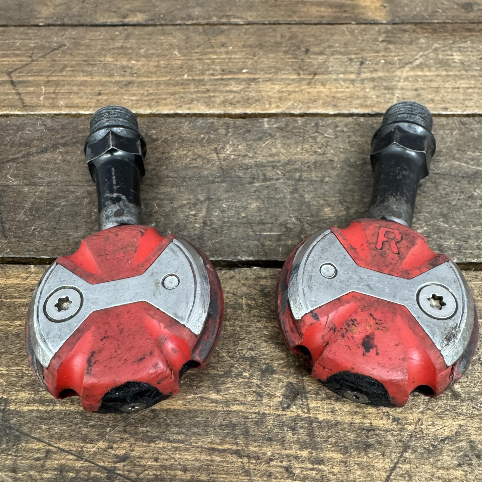 Speedplay Clipless Road Bike Pedals 9/16 Red OrangePair 220g Steel Lollipop