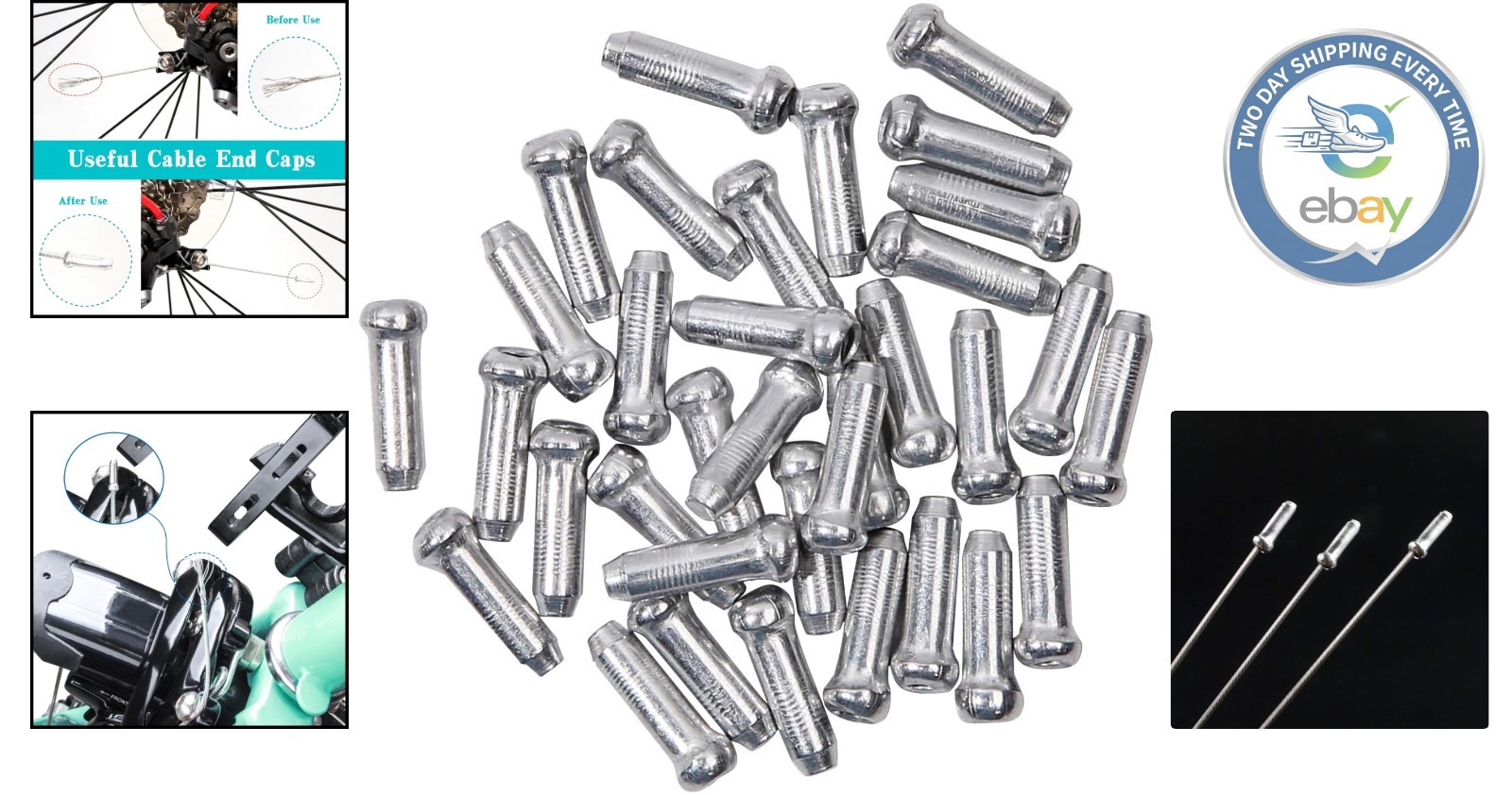 100PCS High-Quality Aluminum Bike Cable End Caps for Road & Mountain Bicycles
