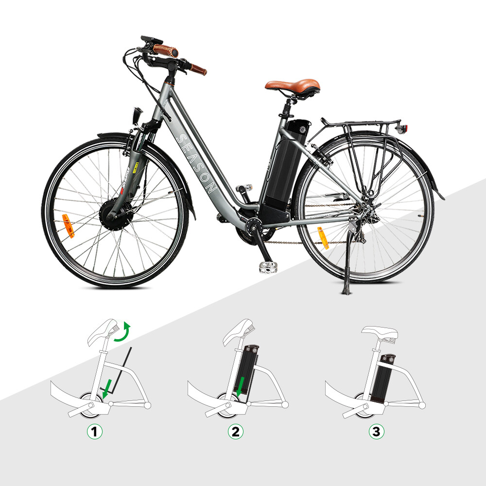Electric Bike Battery 48V 36V 15Ah 17Ah Black Silverfish Lithium Ebike Battery