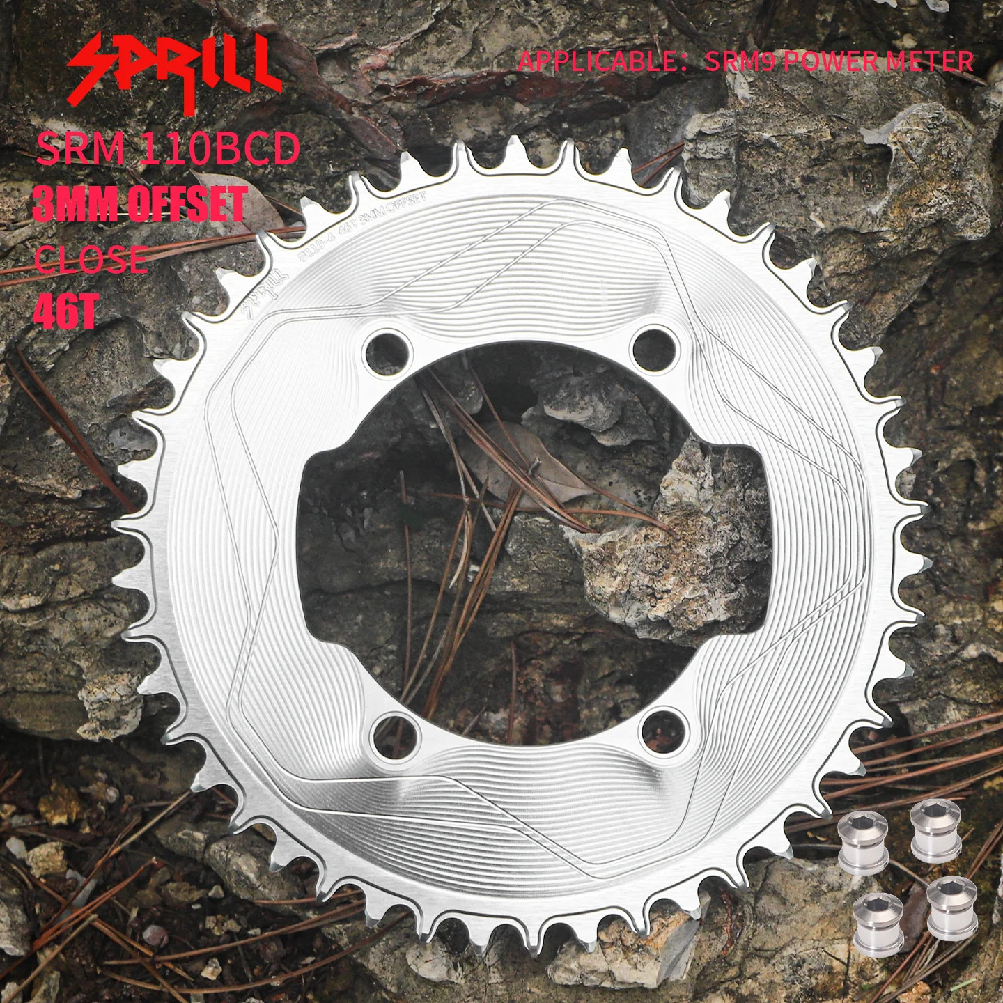 For SRM 9 Power Meter 3mm Offset Chainrings 110BCD FOR TT TRIATHLON Aero 56T-54T