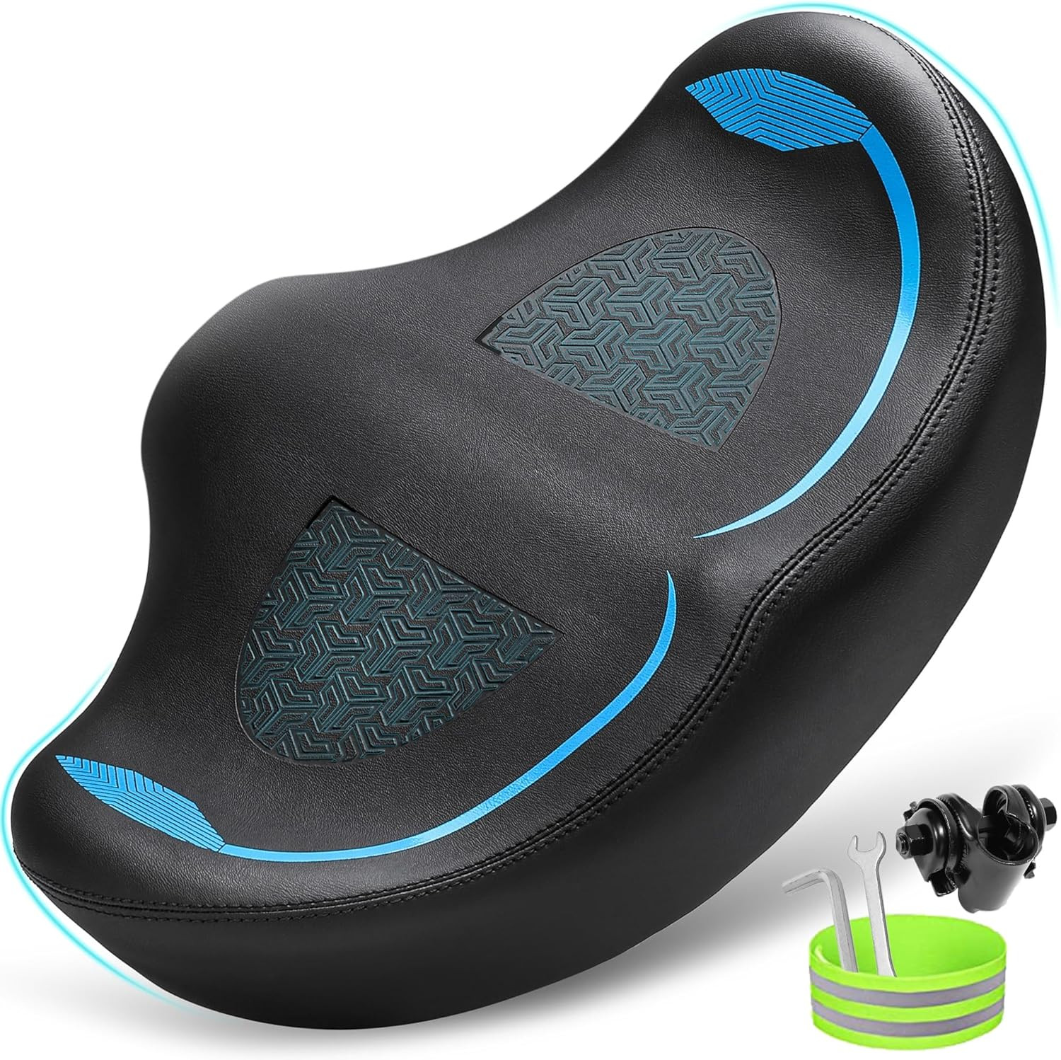CDYWD Noseless Oversized Bike Seat for Men Women Comfort, Extra Wide Padded Bicy