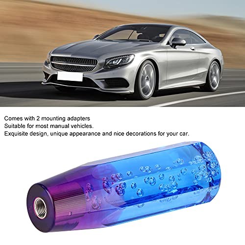Universal Acrylic Shift Knob, Ergonomic Shifter Lever with 2 Blue purple