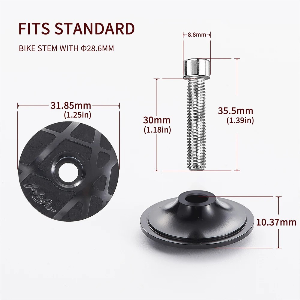 Bicycle Headset Cap MTB Road Bike Stem Headset Top Cap Cover Screw for 28.6mm
