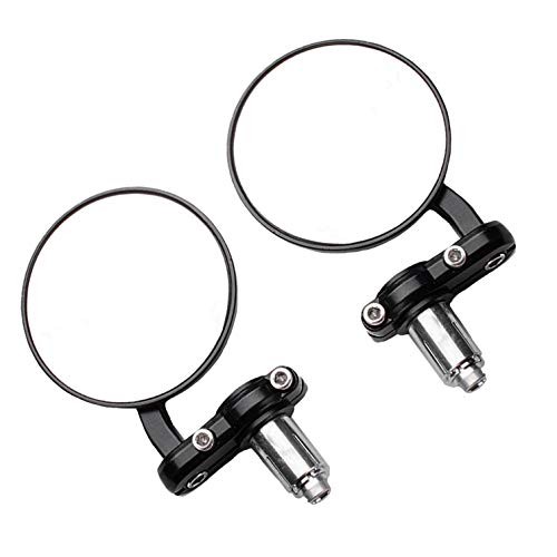 Universal Motorcycle Mirrors – 3 Inch Round Folding Bar End Side Mirror for