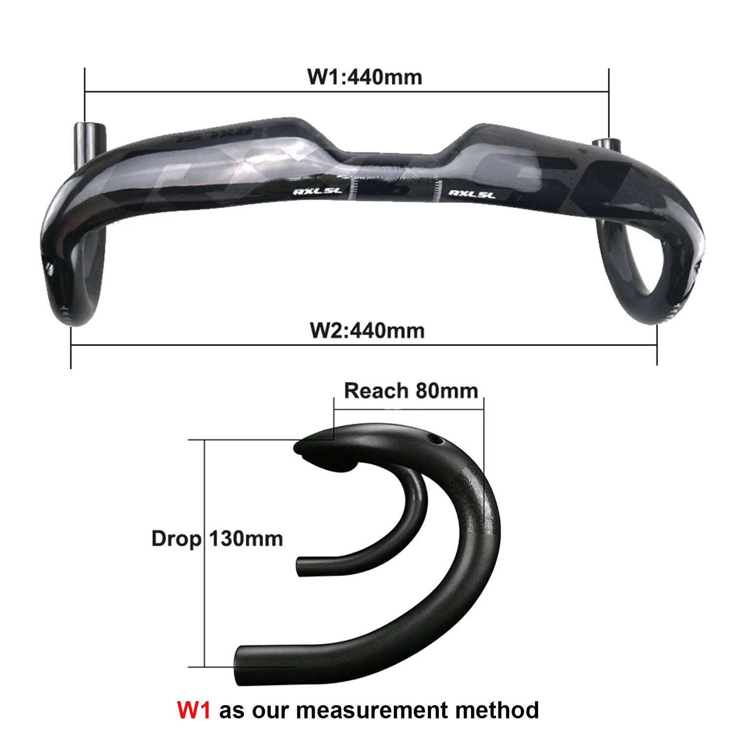 Road Bike Cycling 3K Glossy Internal Routing Carbon Handlebar 400/420/440mm