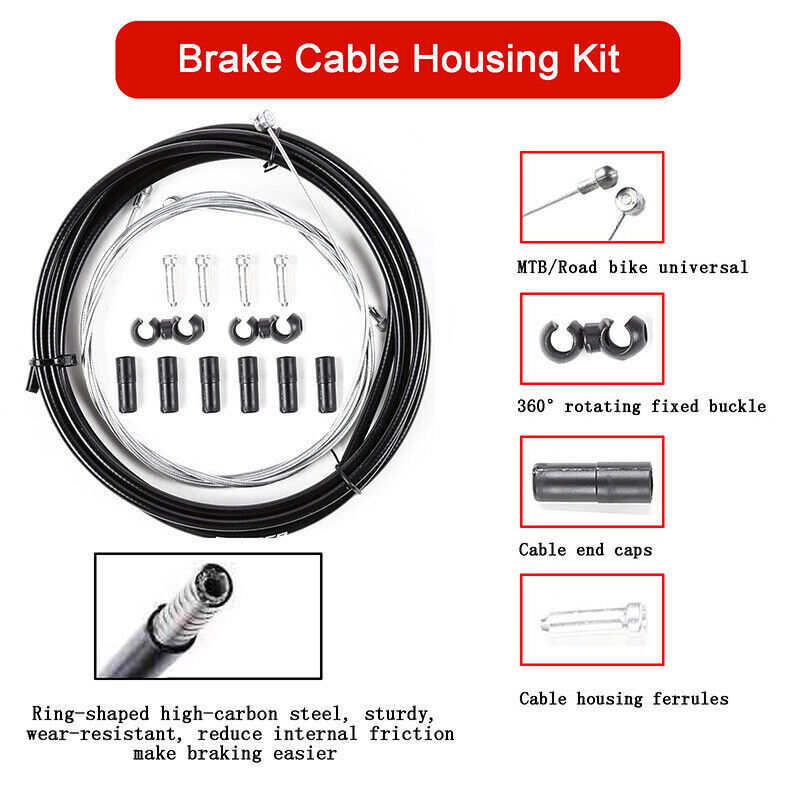 Mountain Bike Mechanical Disc Brake Caliper Front Rear Brake Cable Housing Set