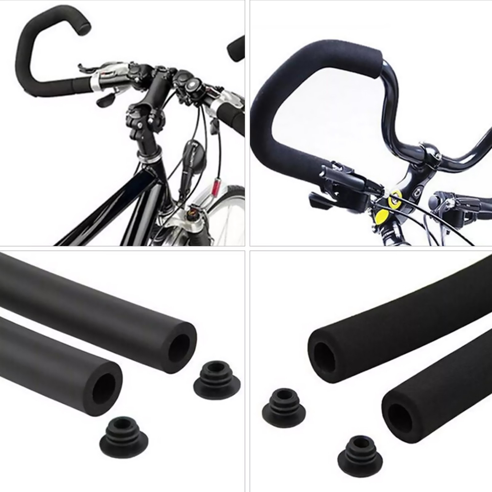 2 PCS 50cm Black Bicycle Handlebar Grip Sponge Cover Fit For Bicycle Bike