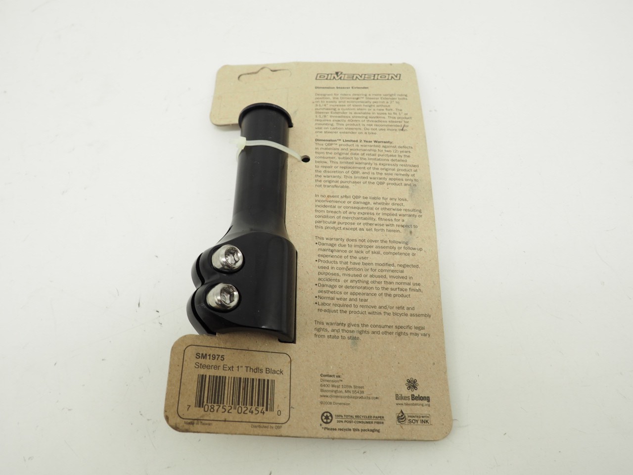New! Dimension 1 1/8 Threadless Steerer Extender Stem Riser Road Hybrid Bike