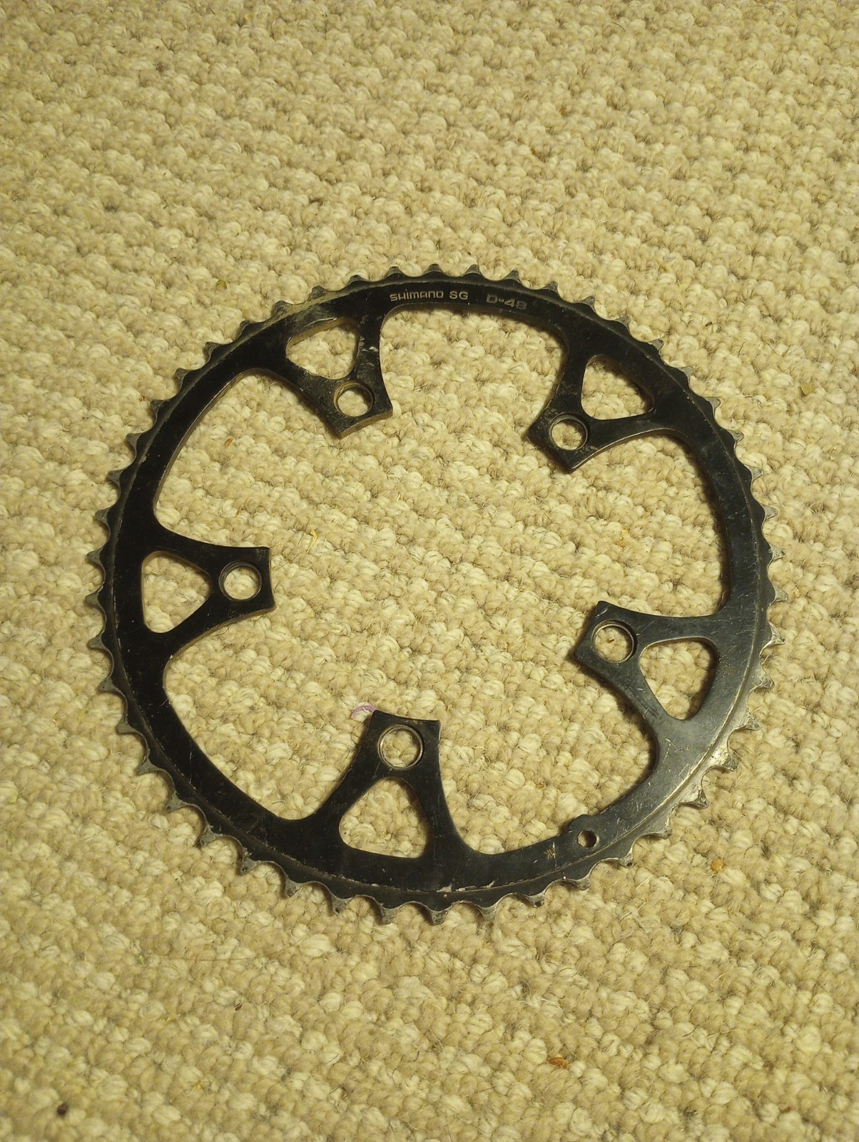 Black Shimano SG D-48 48T Chainring, 110 BCD, Used