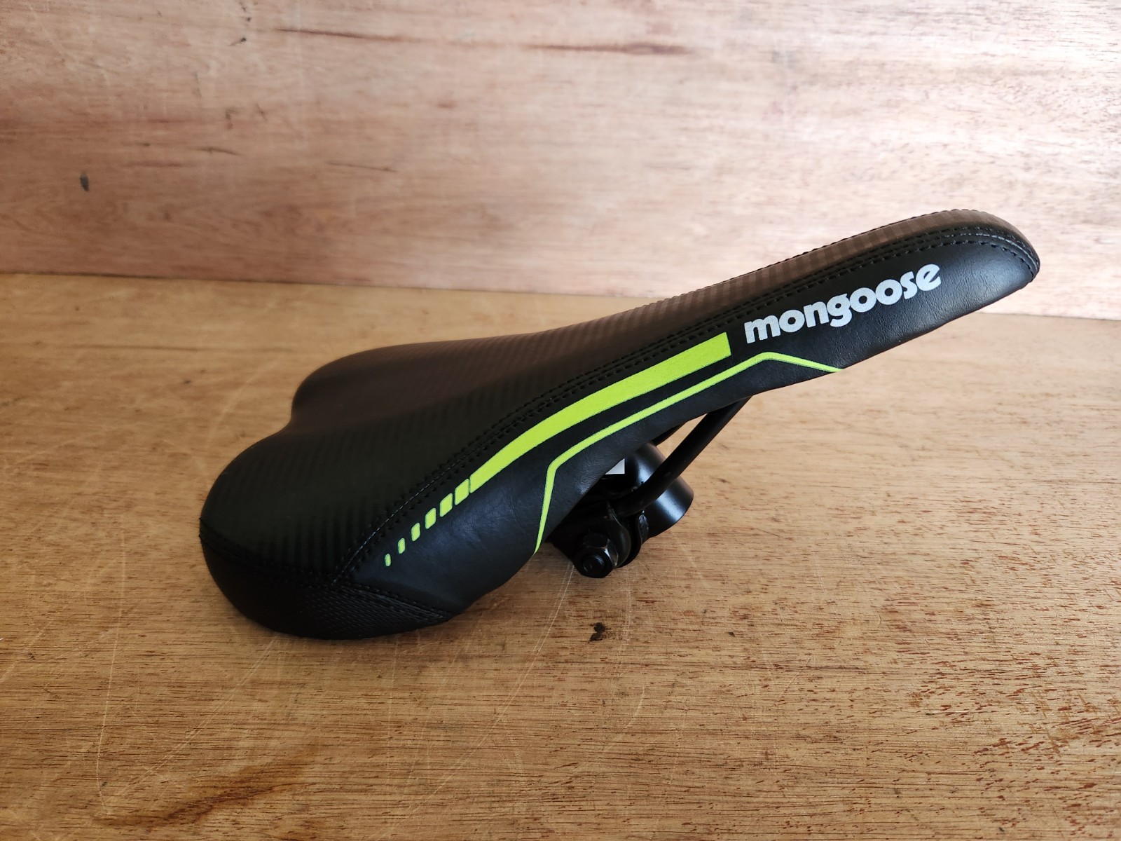 Mongoose BMX Cycling Bike Seat Bicycle Saddle Black Yellow/Green Neon Pacific