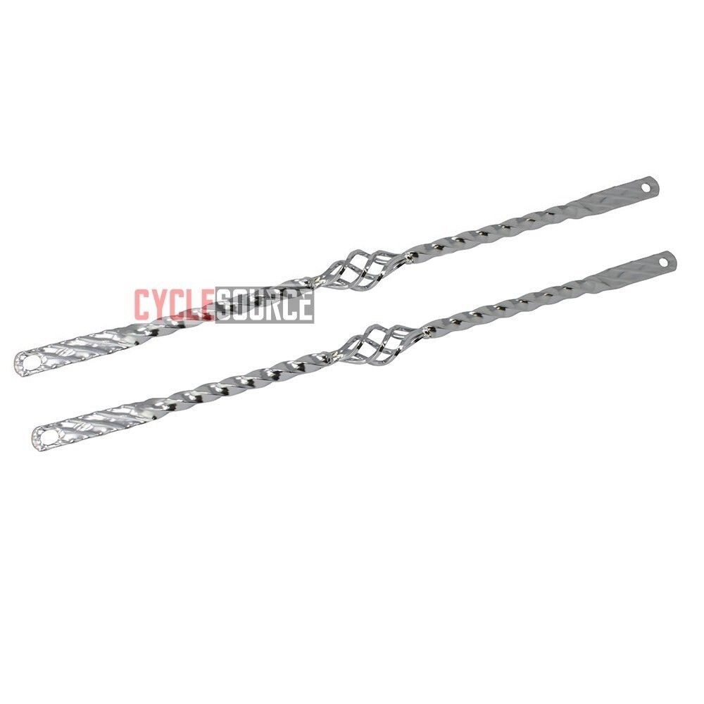26″ Cage Square Twist Spring Fork Support Bars Chrome Lowrider Bike Bicycle