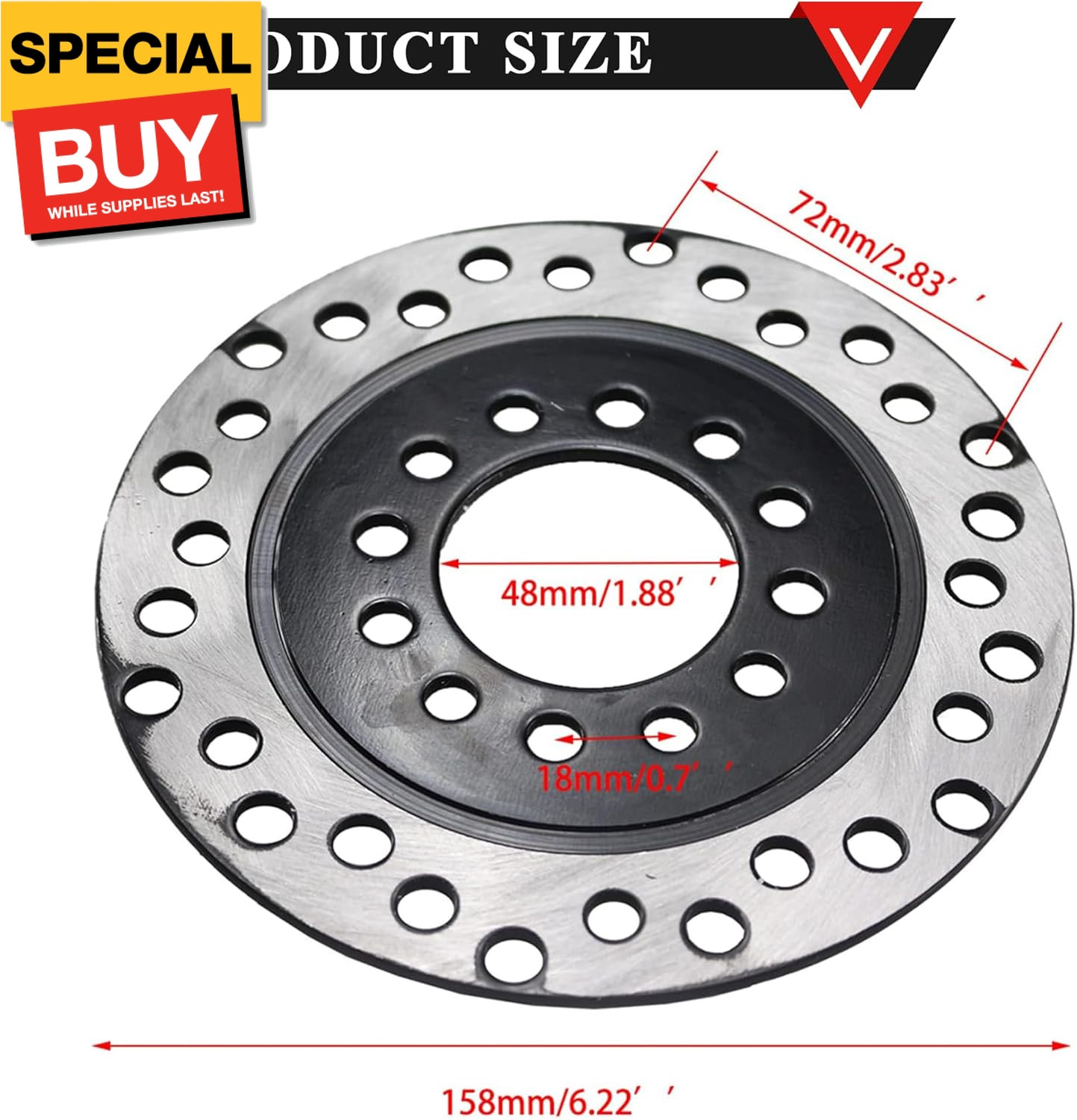Hydraulic Front Disc Brake Caliper System + 158mm Disk Brake Rotor for 50cc 70cc