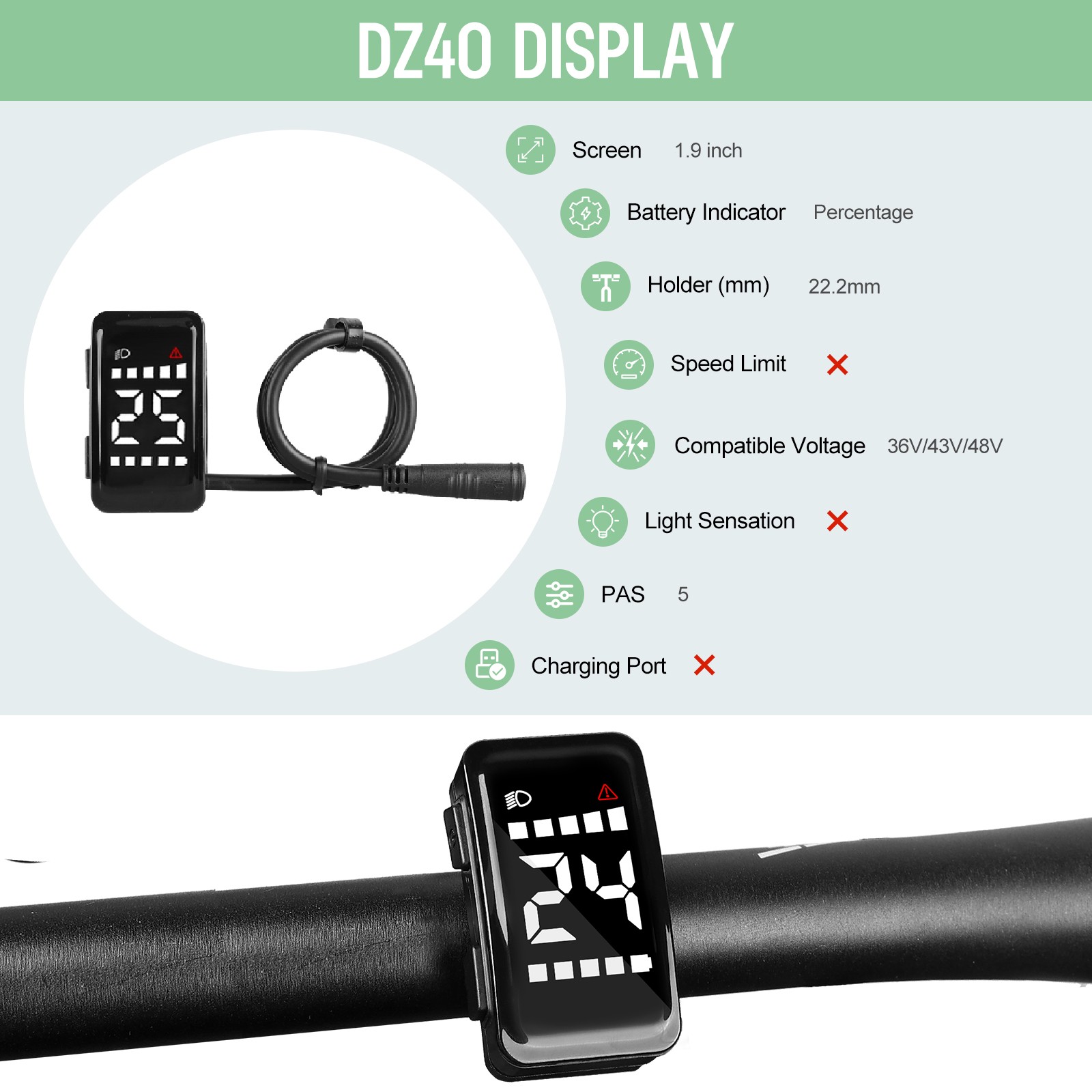 Ebike Display for BAFANG Mid Drive Motor UART Protocol Bicycle