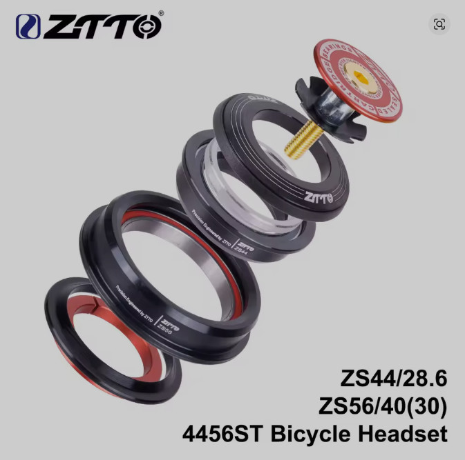 ZTTO Bicycle Internal Headset 44mm 56mm MTB Threadless Sealed Bearing 45 Degree