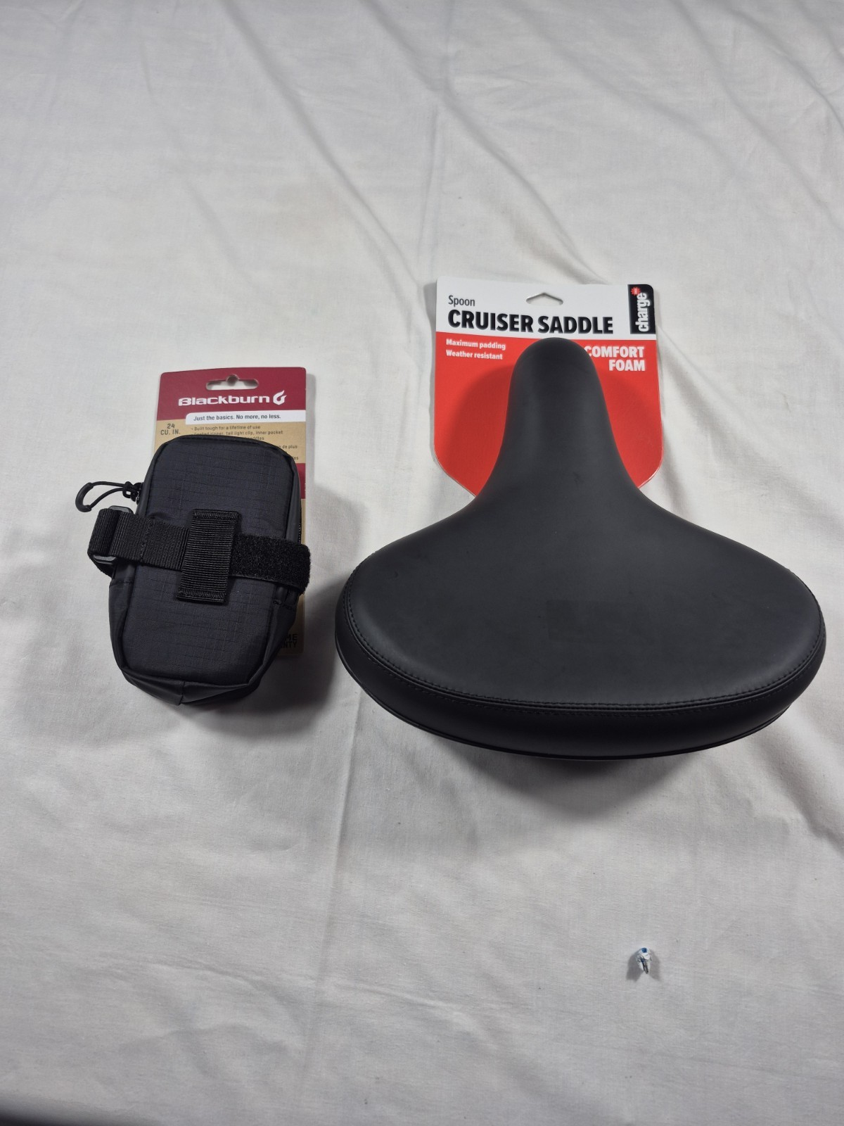 Cruiser Bike Seat Comfort Foam Black – Charge Spoon+Black Burn Pouch NO TOOLS