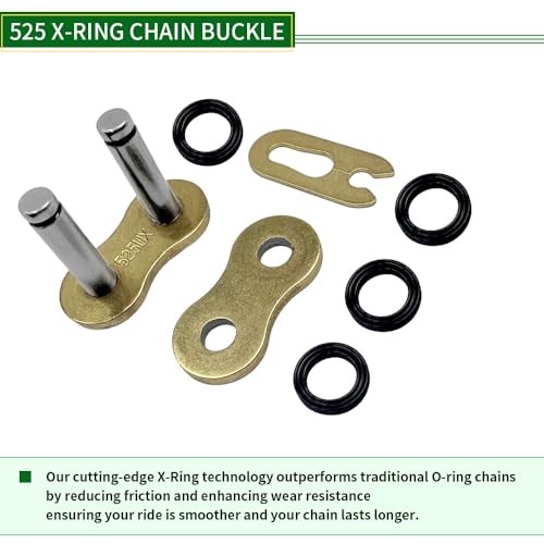 Gold 525 X-Ring Chain2 Links Motorcycle Chain with Connecting 112 links 1