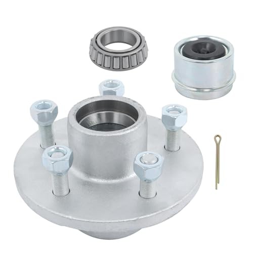 5 Lug 4.5Inch Galvanized Trailer Hub Kit for 3500lbs 1-1/16Inch to 1-3/8Inch