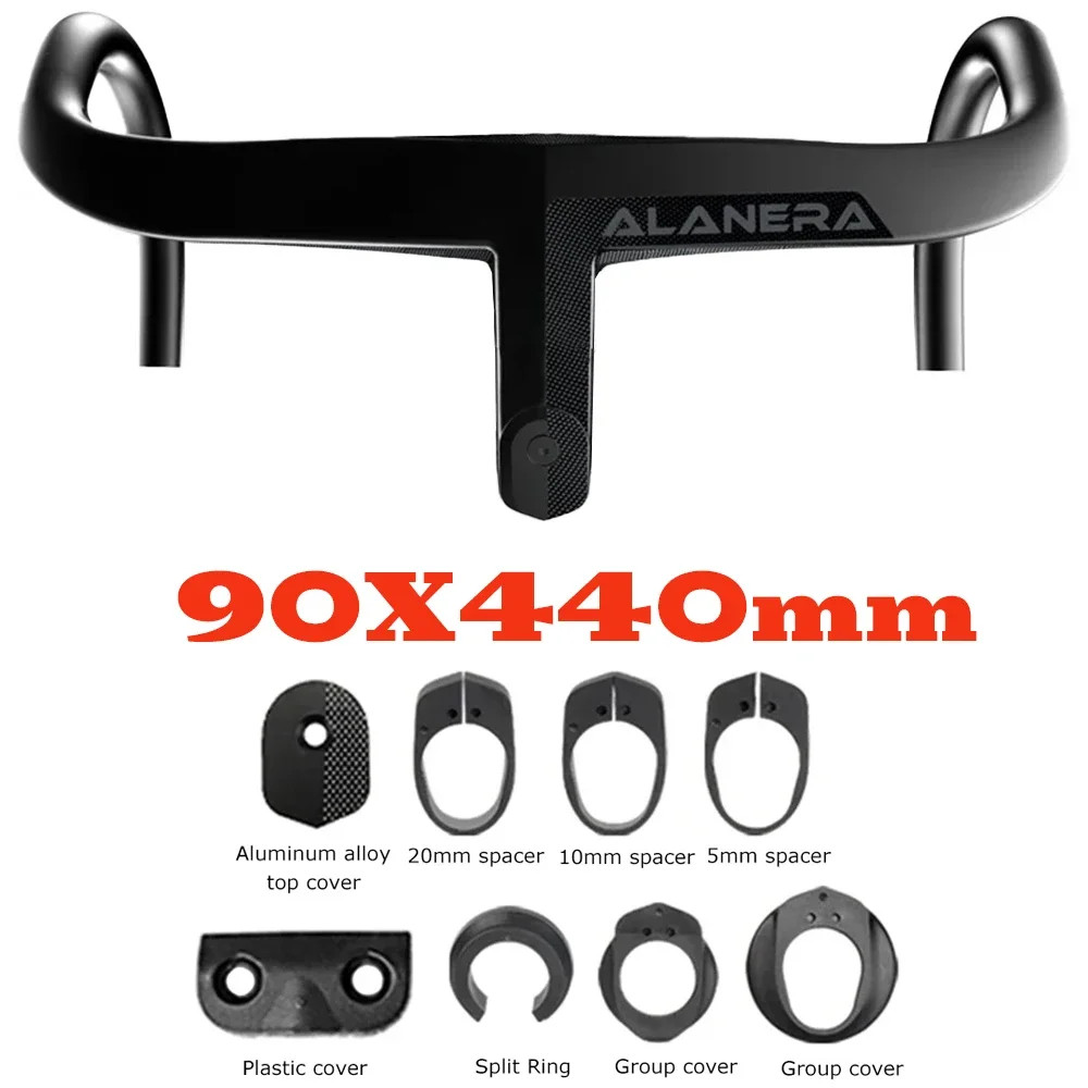 28.6mm Road Bike Cockpit Full Internal Cable Integrated Handlebar 360-440mm