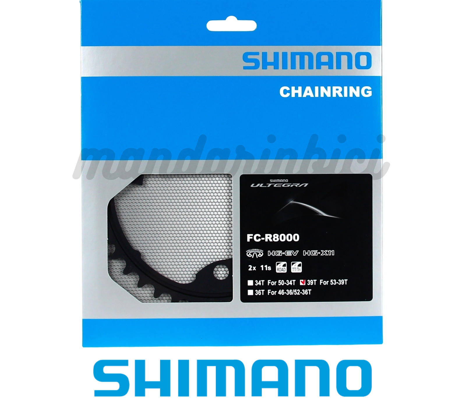 Shimano FC-R8000 Chainring 39T-MW For 53-39T Y1W839000 (Black) NIB