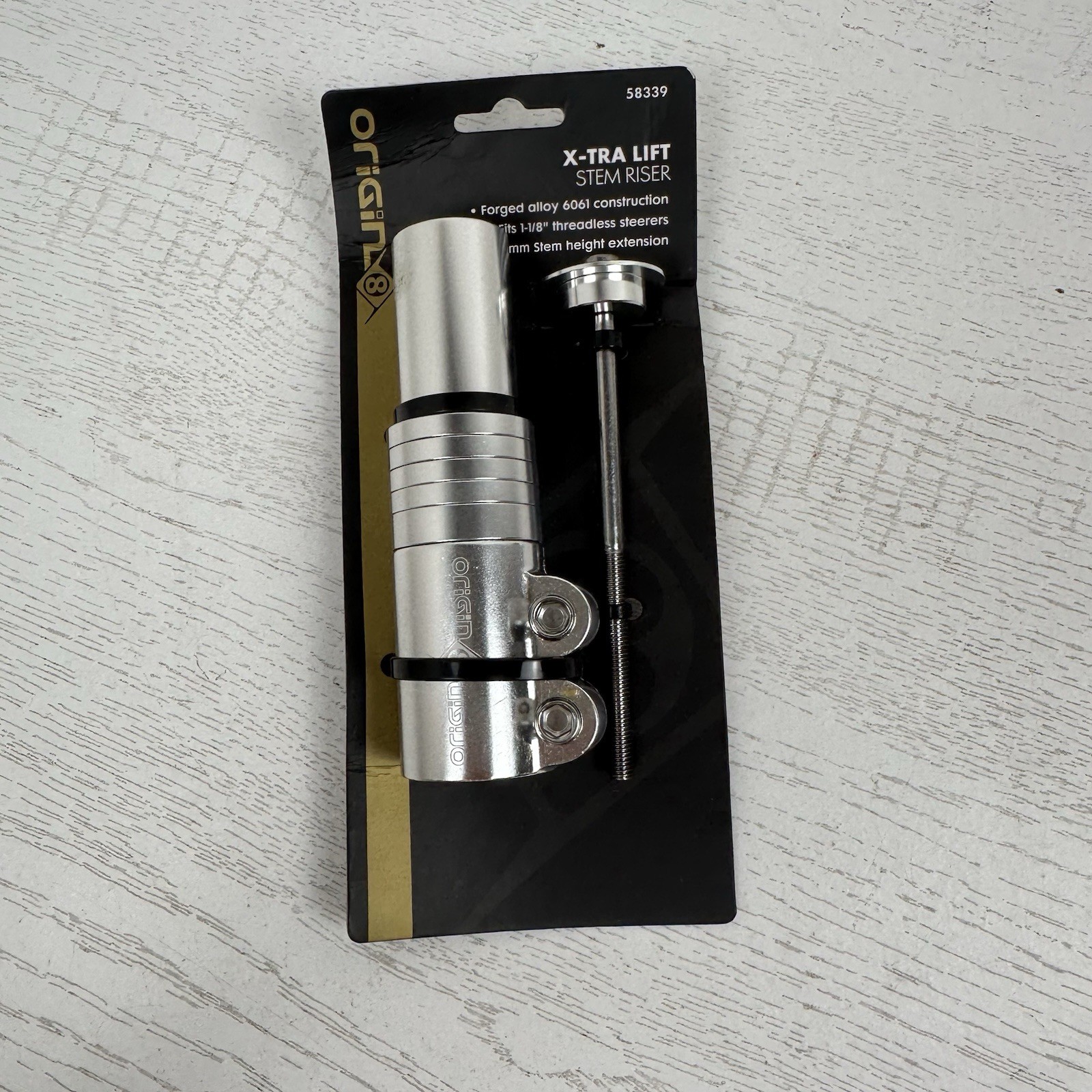 Origin8 Stem Riser X-Tra Lift 1 1/8” Threadless Extension 75mm Silver 58339