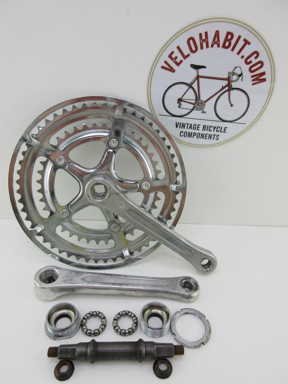 Sakae SA Crankset 170mm 52/40T Double Square Taper 116mm BB Vintage Japan