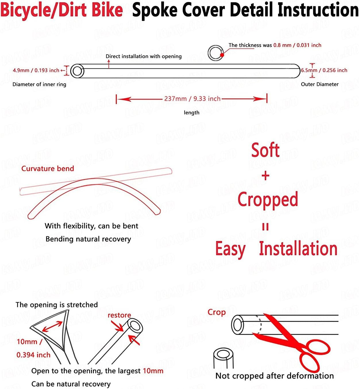 Super Pop Bicycle Spoke Skins Wraps Compatible with Schoolmate Bike Fans