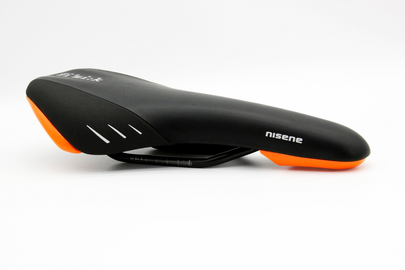 Fizik Nisene Road Mountain eBike Cycle Saddle Black Bike Seat w/Orange shell