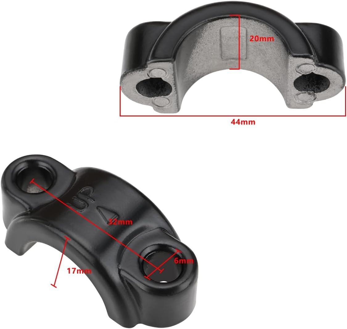Classic Black Aluminum Brake Lever Clamps (2pcs) for Reliable Biking Performance