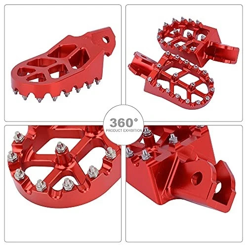 Dirt Bike Foot Pegs,Motorcycle Footpegs Wider Foot Rest Pedal CNC for red