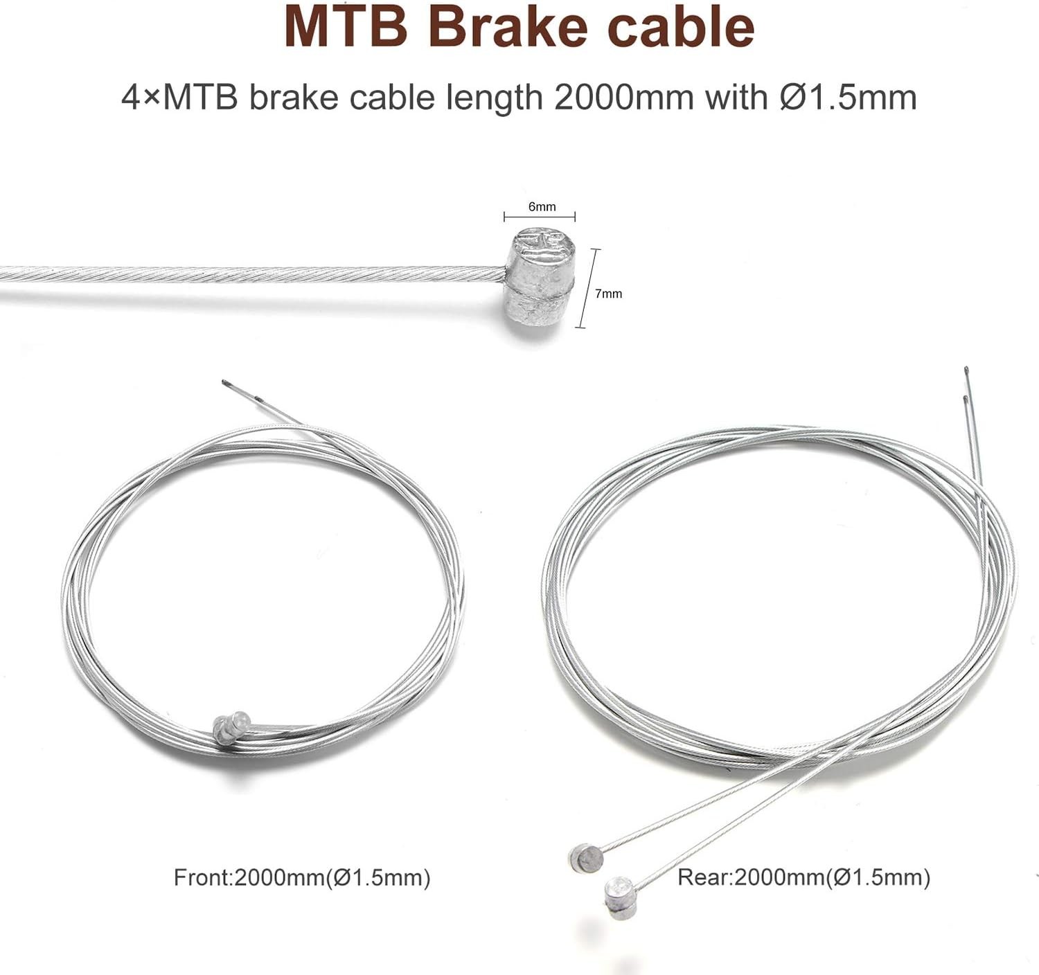 Professional 2M Brake Cable Set – 4PCS for Smooth Operation and Enhanced Safety