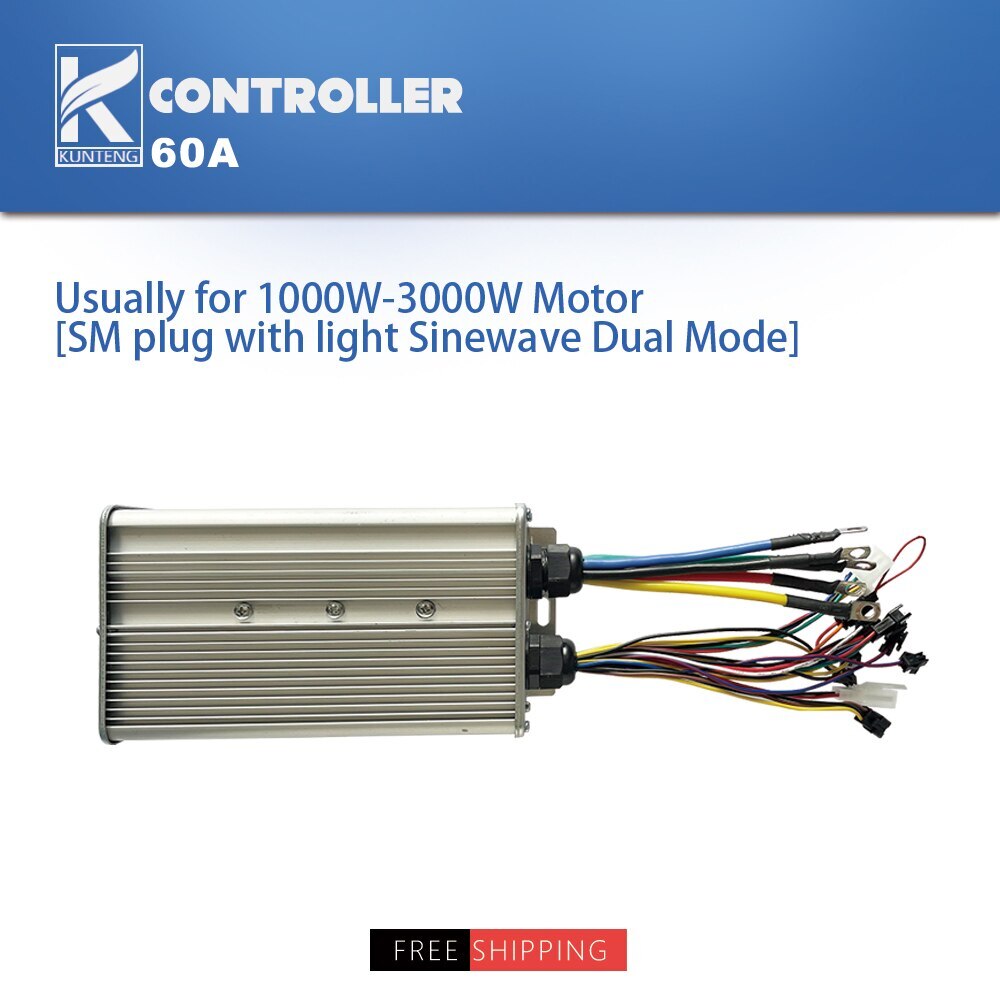 Electric Bicycle Controller 1000W 1500W 2000W 3000W 60A Sinewave Controller
