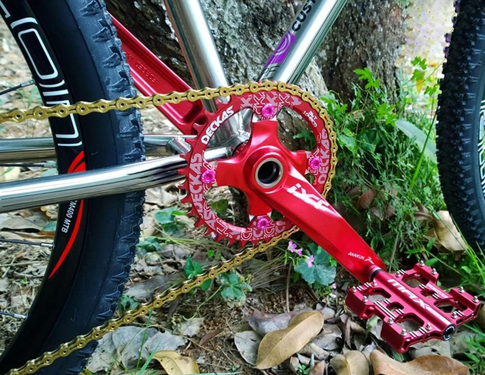 104BCD Narrow Wide 1X Chainring 48T Round CNC for 7-12S MTB,Red
