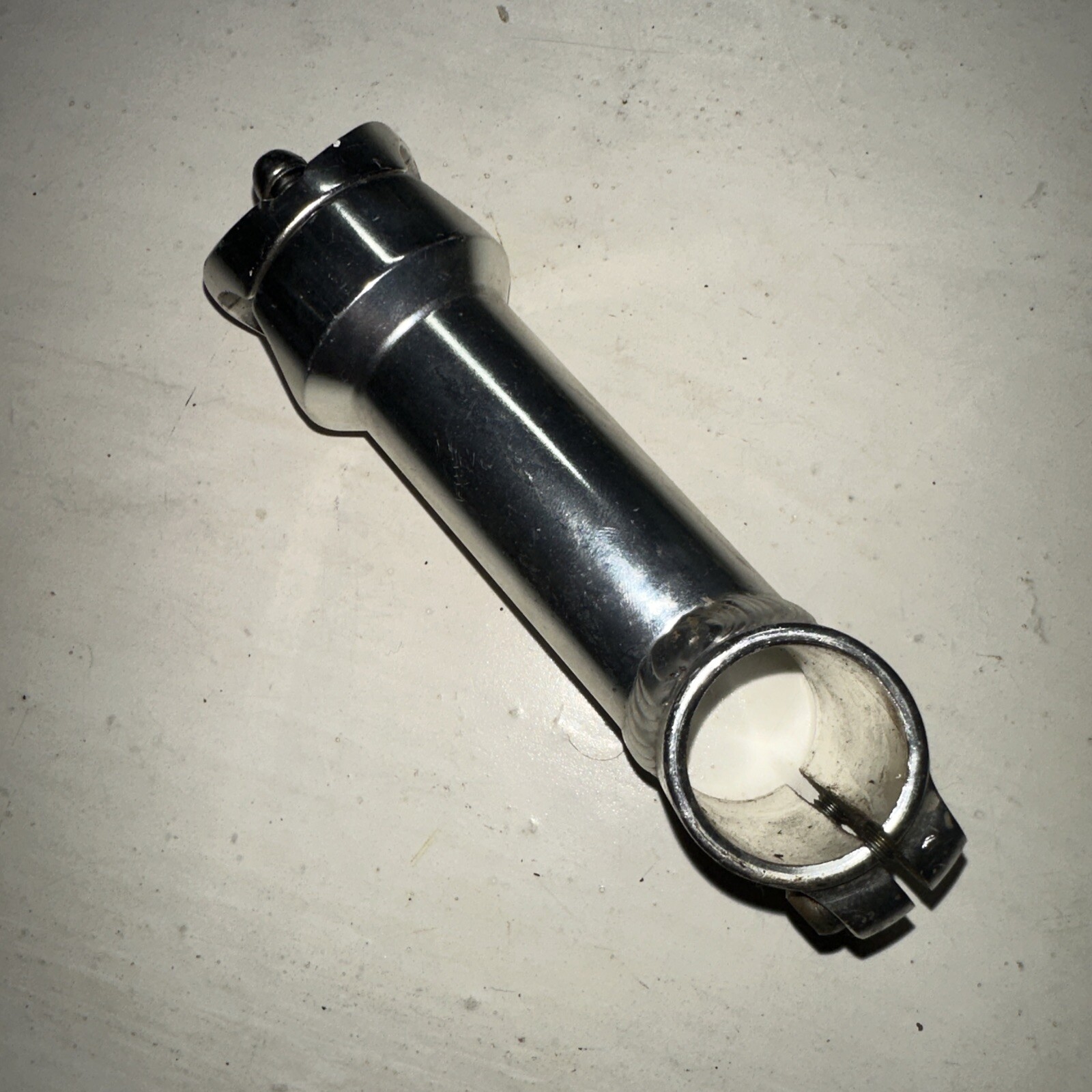 Vintage Bicycle bike stem 105 mm +/-5 degrees 1 1/8th” 25.4 mm Silver Threadless