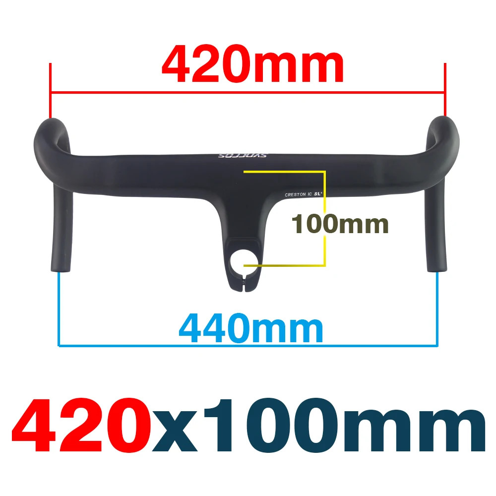 Syncros Road Bike Carbon Internal Cable Integrated Handlebar with Spacers