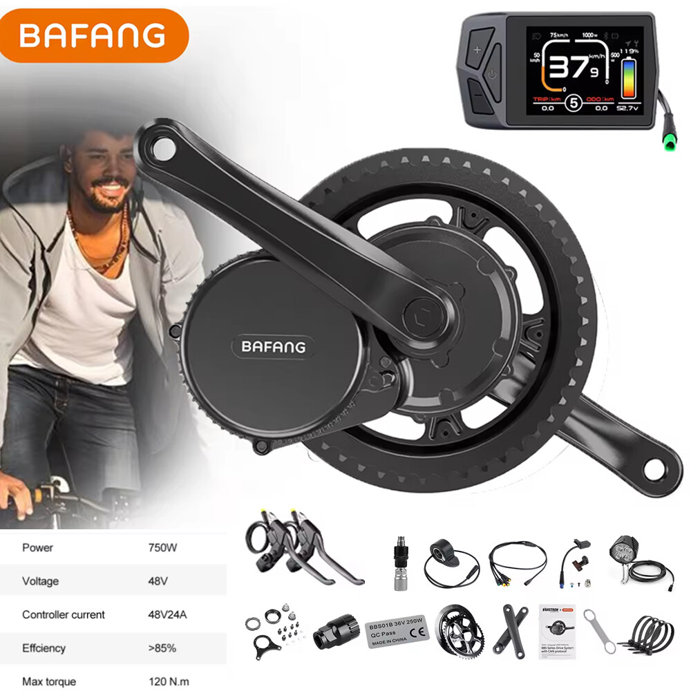 48V750W Bafang Mid Drive Motor Kit 68-73mm Ebike Conversion Kit + EKD01 Display