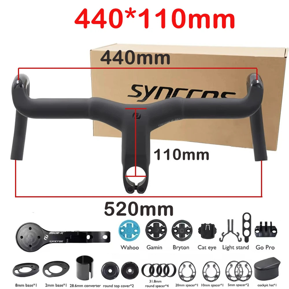 Carbon Fiber Gravel Road Bike Integrated Handlebar Full Internal Cable Drop Bar