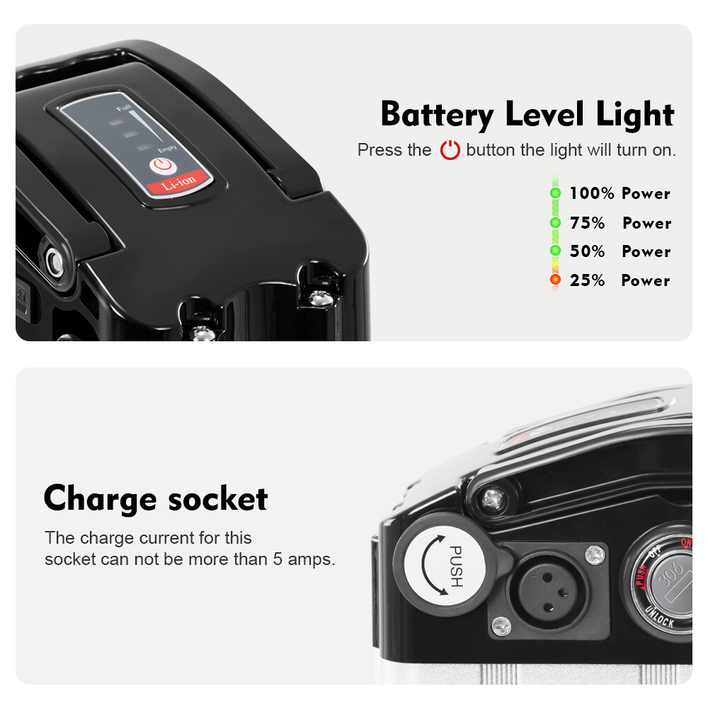 Silverfish Lithium Battery 36V 48V 10.4Ah 13Ah 15Ah 17.4Ah Ebike Battery Bicycle