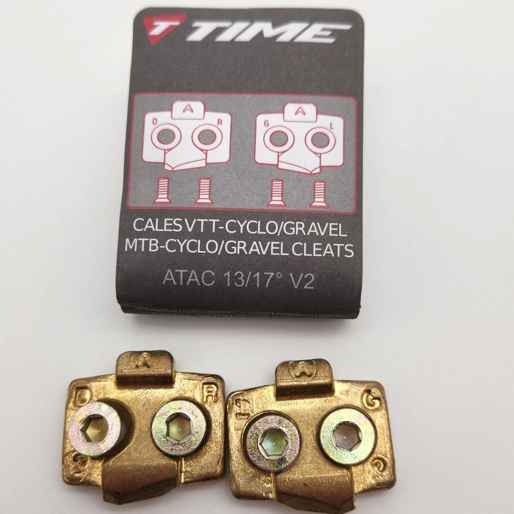 Time Atac V2 13/17 Degree Gold SPD Compatible Bicycle Cleats OPEN PACKAGE