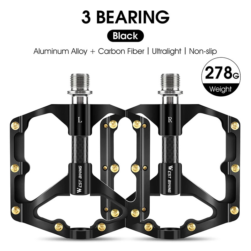 Bicycle Pedals Sealed Bearing Aluminium Alloy Cycling Non-slip MTB Flat Pedals
