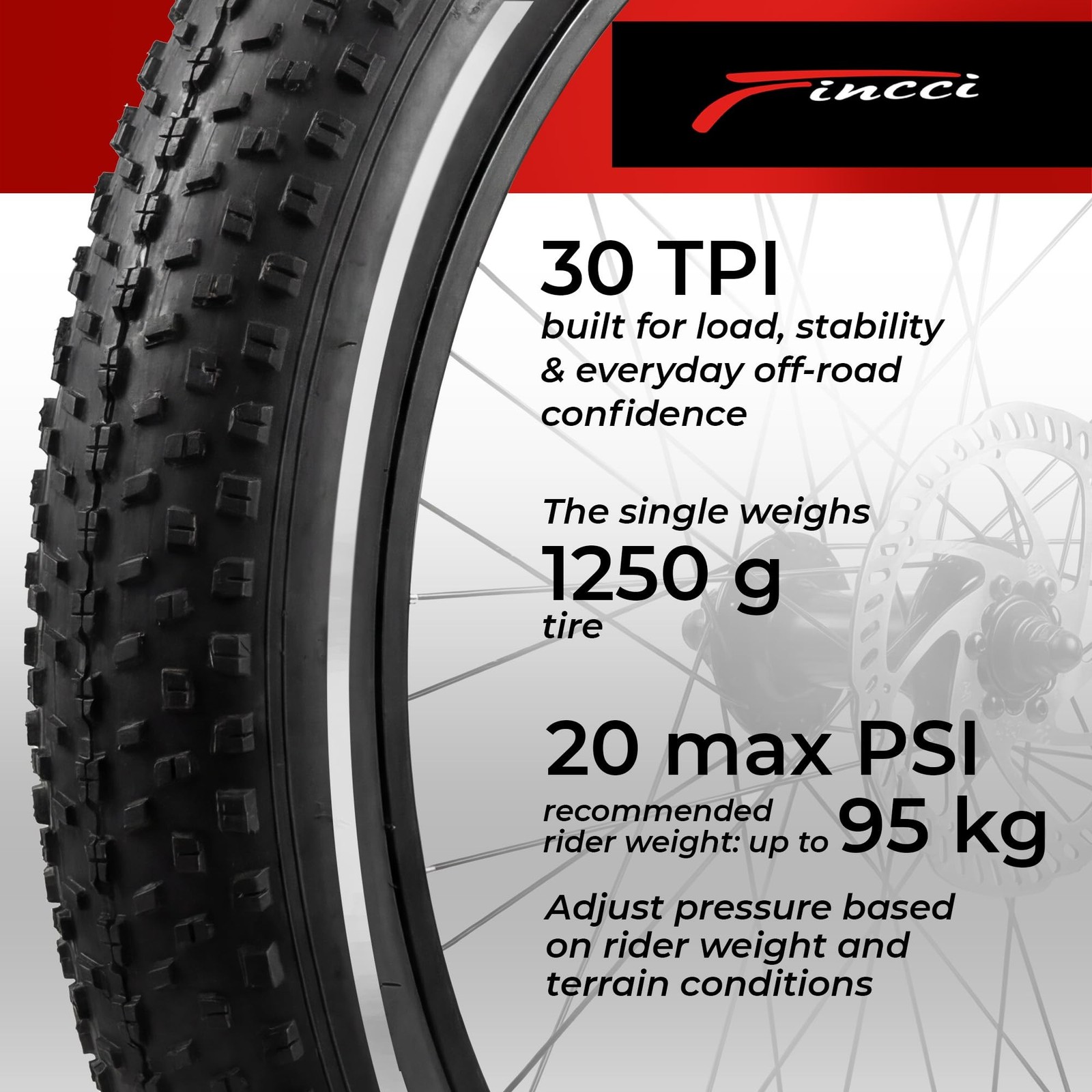Fincci Pair 26×4.0 Fat Bike Tires – Foldable 26 inch Bike Tires with Wear-Res…