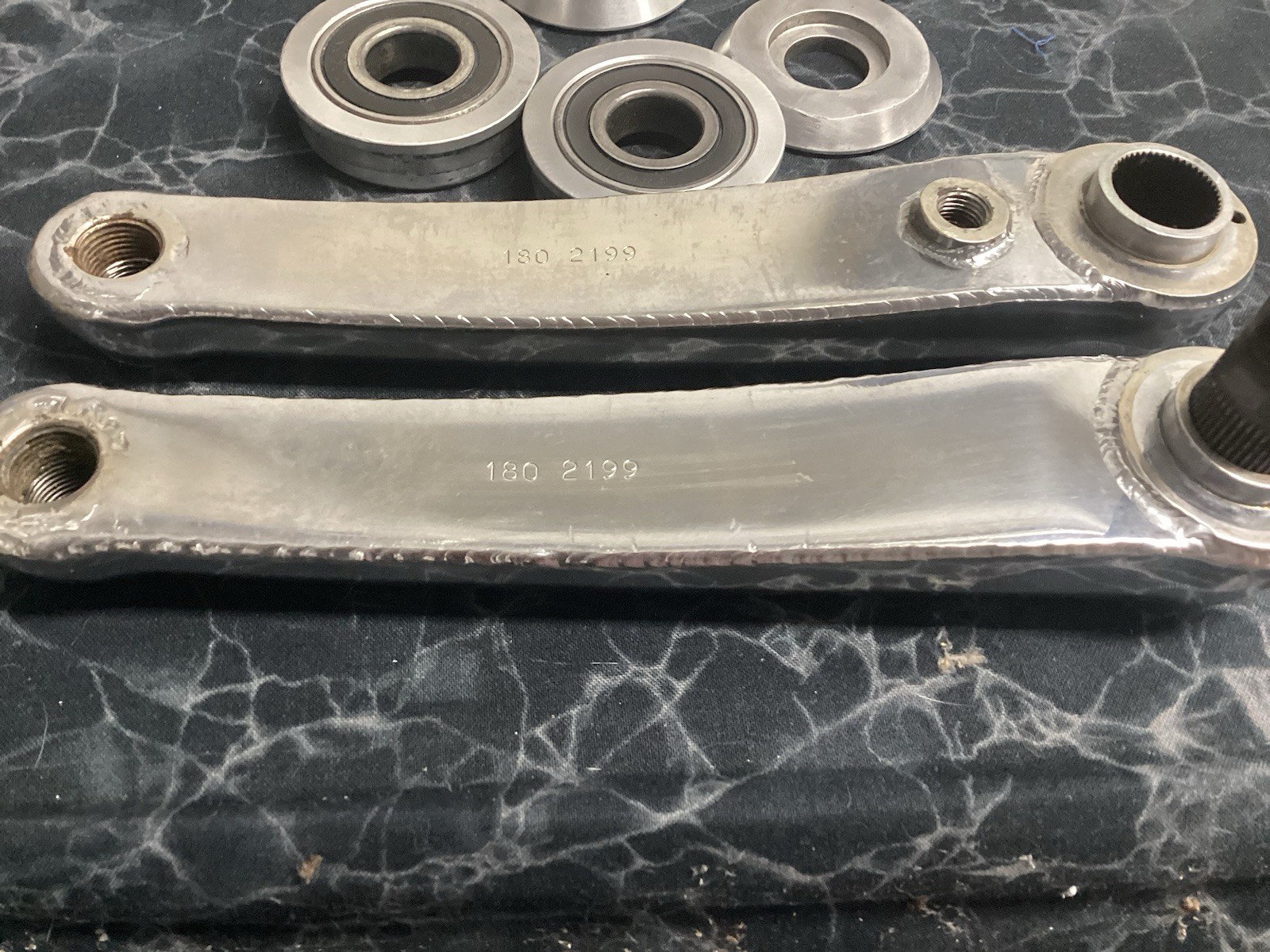 GT Overdrive Cranks 180mm Excellent Condition W/BB & Hardware BMX 1990’s Rare