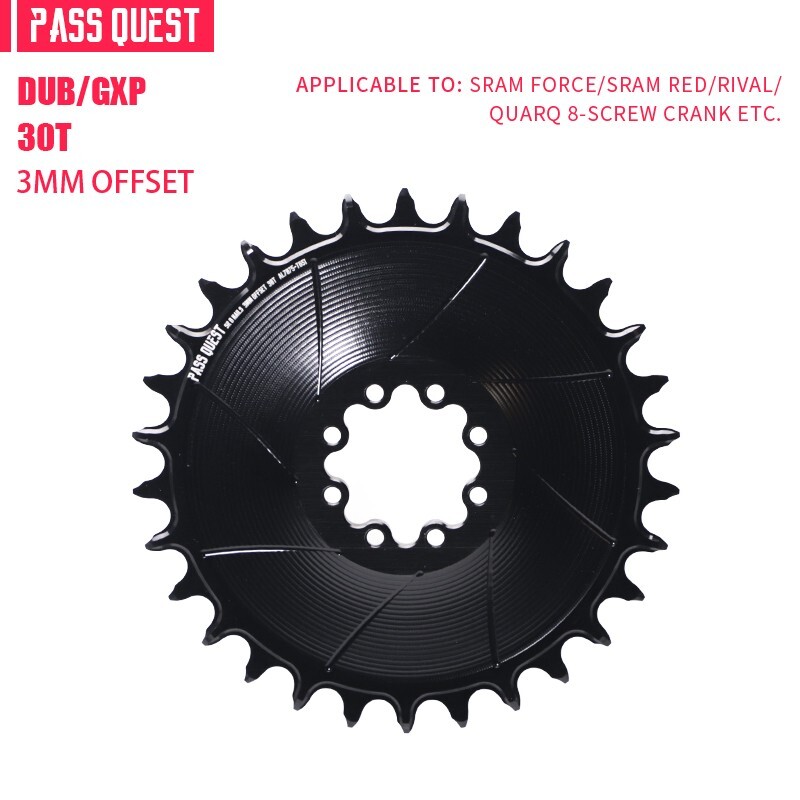 PASS QUEST Direct Mount Chainring 3MM OFFSET For 8-bolt Crank 28-38T