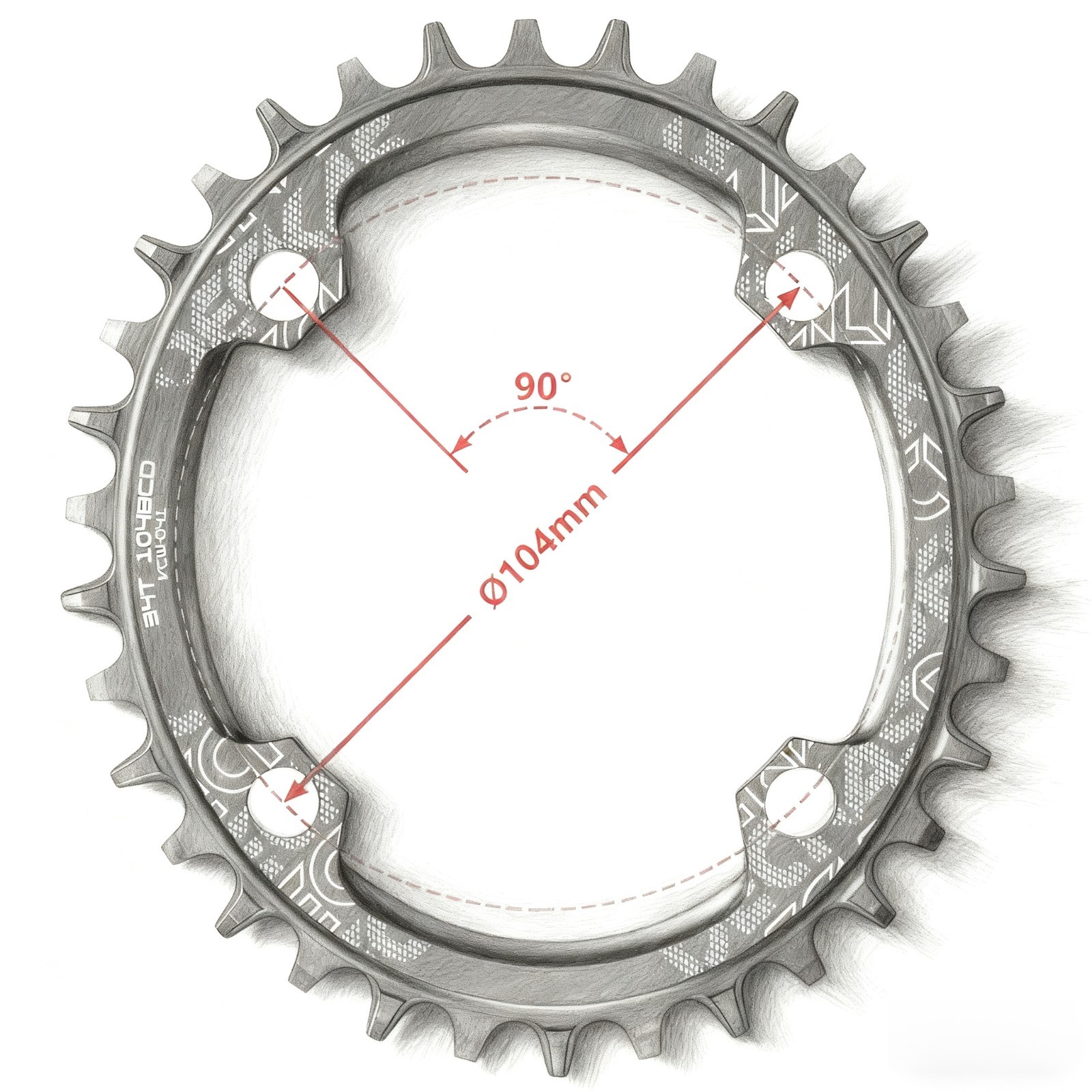 104BCD Narrow Wide Oval MTB Bike Chain Ring Compatible with Deckas,36T/38T