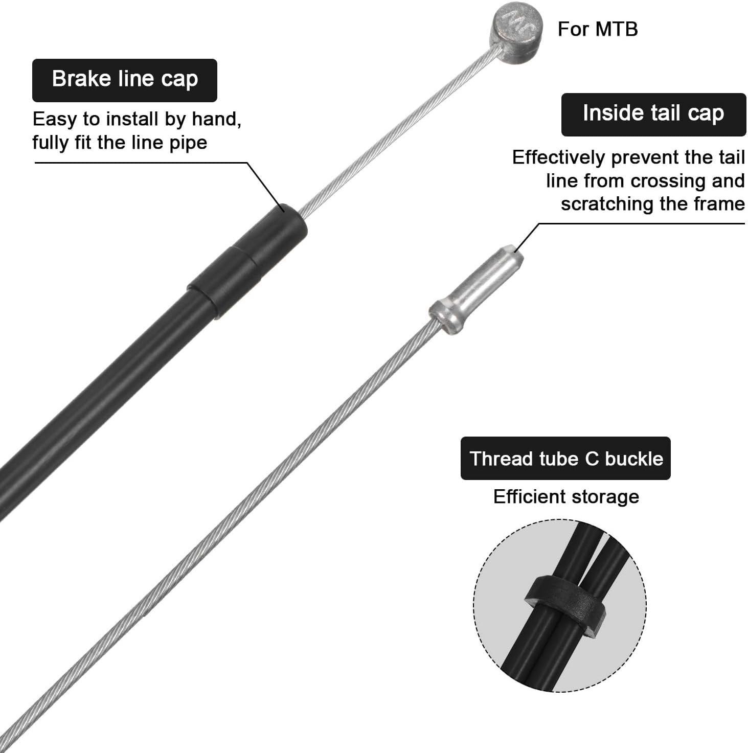 Complete Brake Cable Set with 9.8ft Red Housing – Durable and Reliable