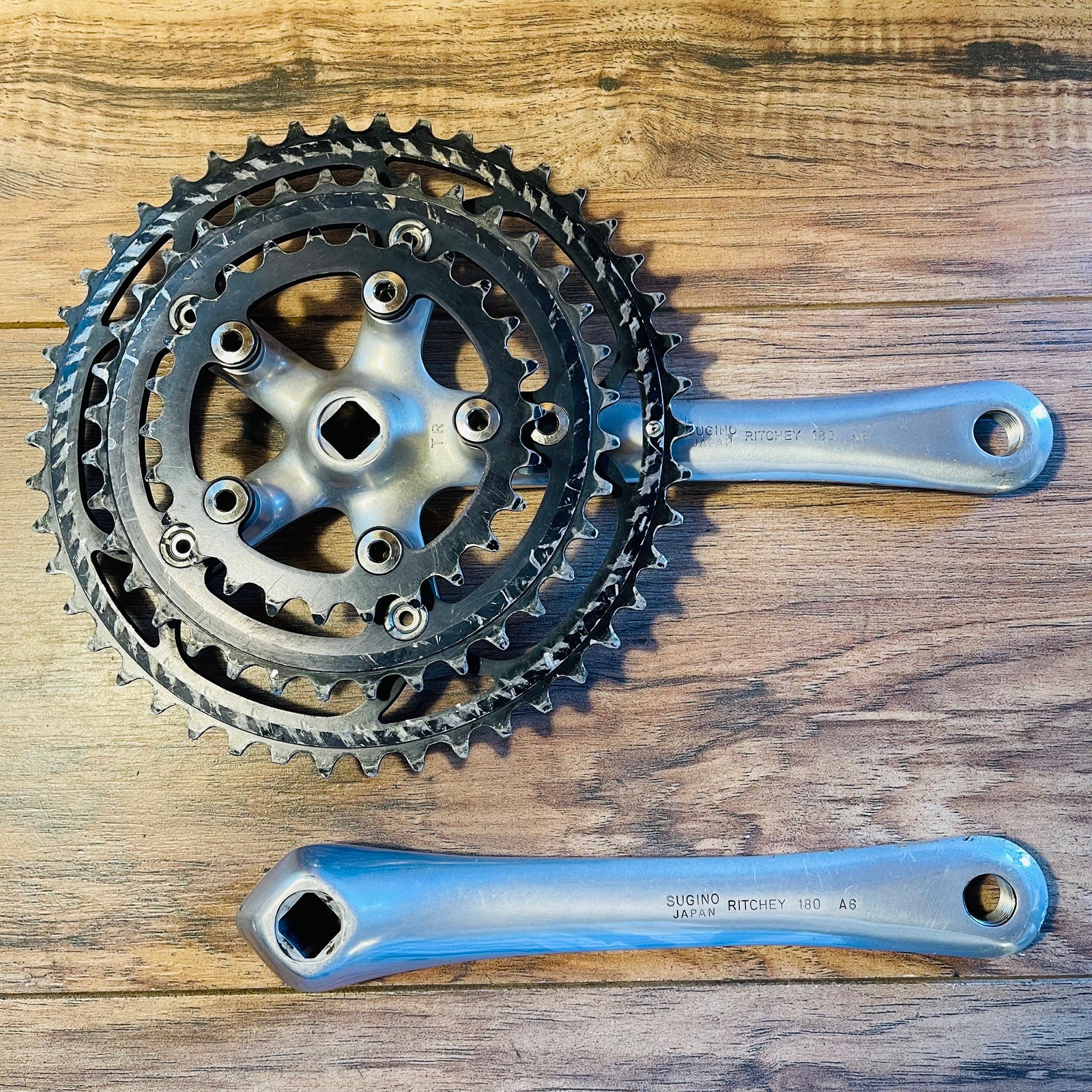 Used Ritchey Logic Triple Crankset Sugino Square Taper 110 74 180mm Black Rings