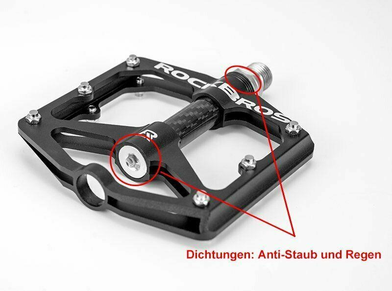 RockBros Bicycle Road Mountain Bike Pedals Carbon Fiber Sealed Bearings Aluminum