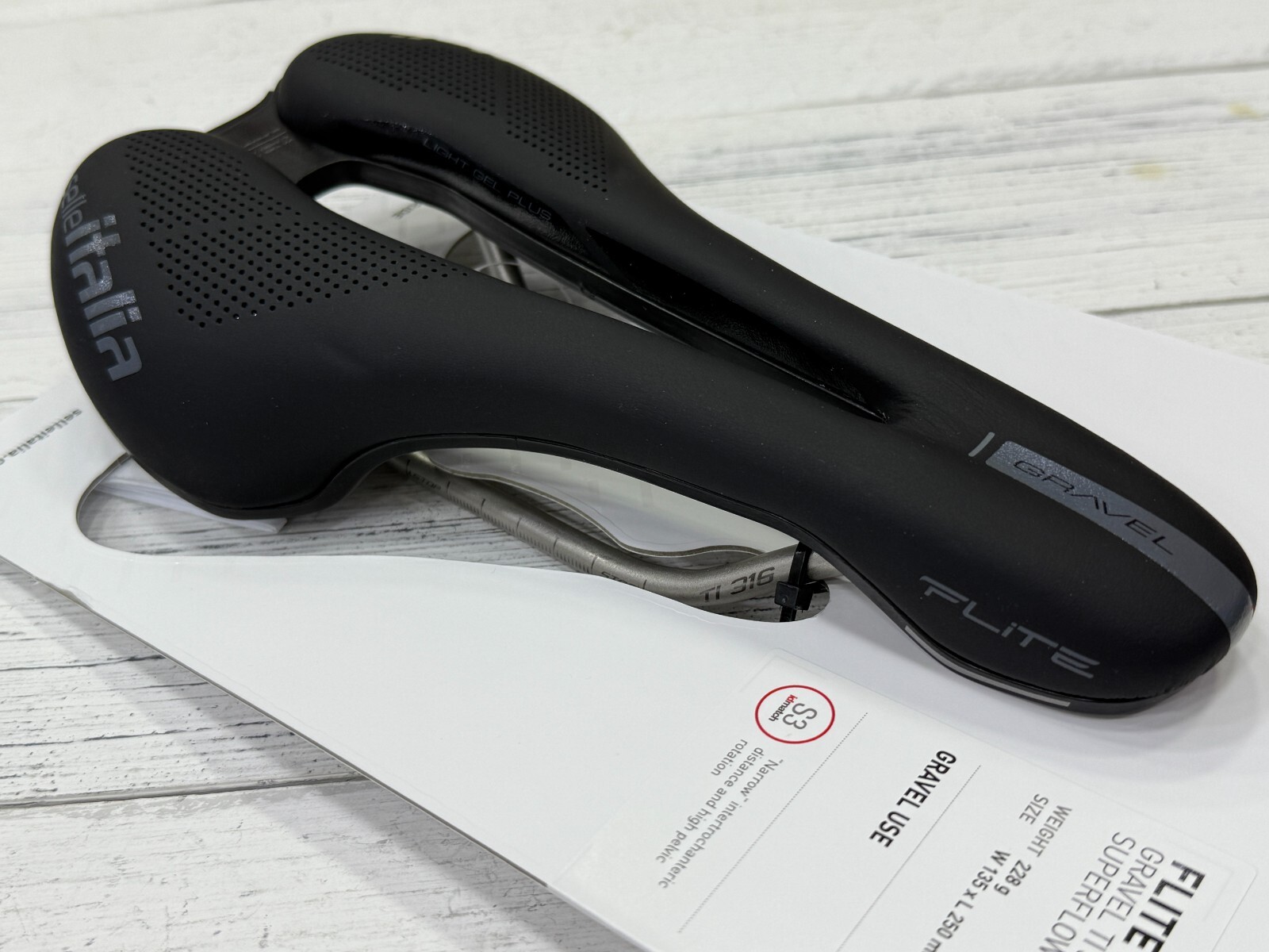 Selle Italia Flite Boost Gravel S3 TI316 Superflow Saddle (Black)