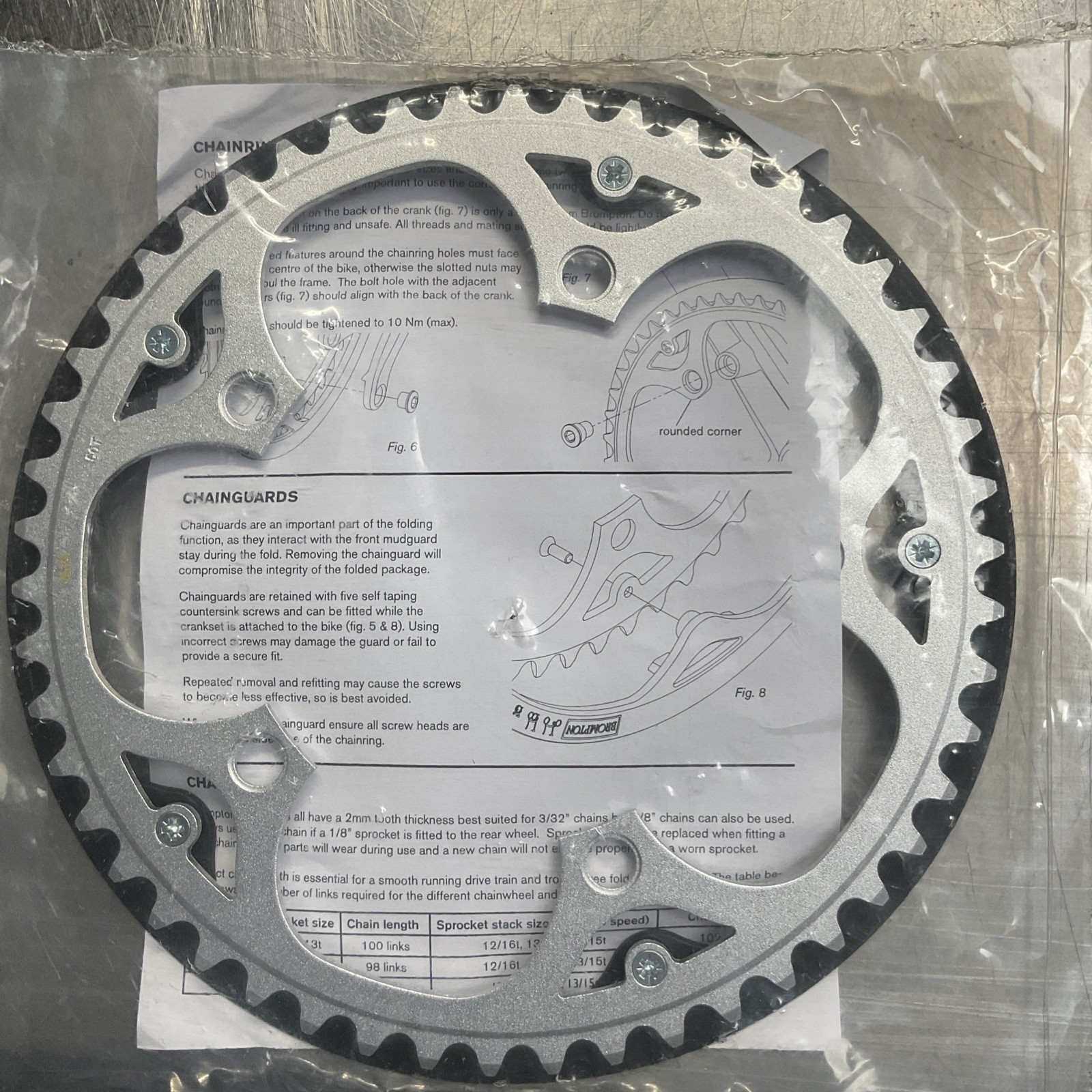 Brompton 50T Silver Chainring And Guard