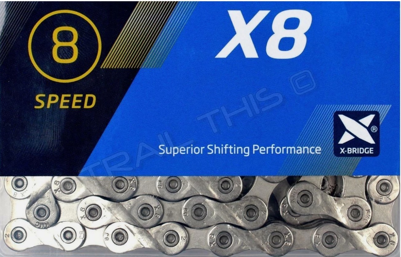 KMC X8 (X8.99) Silver 5/6/7/8-Speed Nickel Plated Bike Chain fits Shimano SRAM