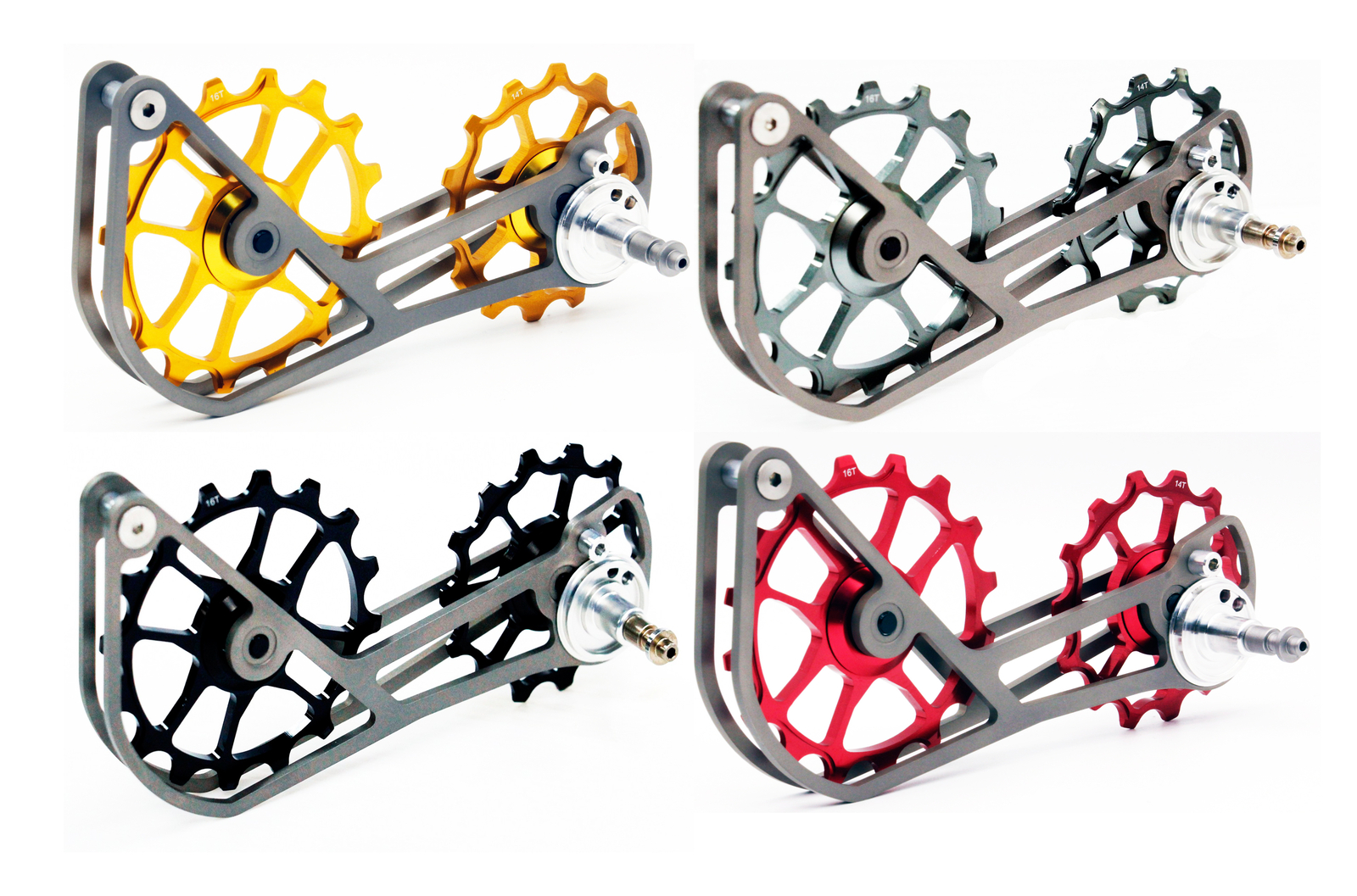 Swishti Road Bike Oversized Pulley Titanium Cage For 10/11S SRAM Force In Red